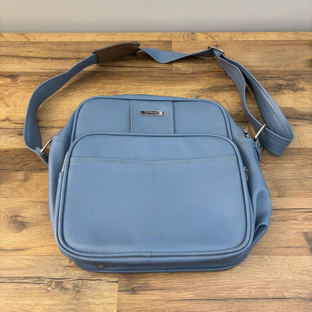 Samsonite Blue Silhouette Soft Carry On Luggage Bag Vintage Travel